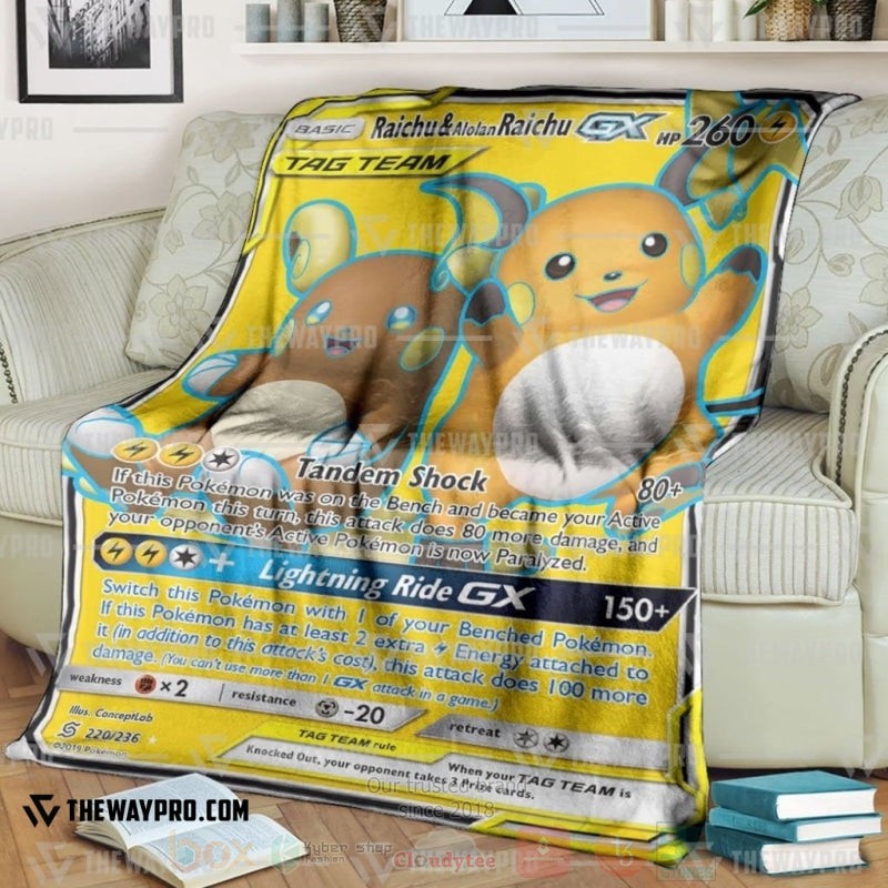 TOP Pokemon Anime Raichu and Alolan Raichu-GX Soft Blanket 6