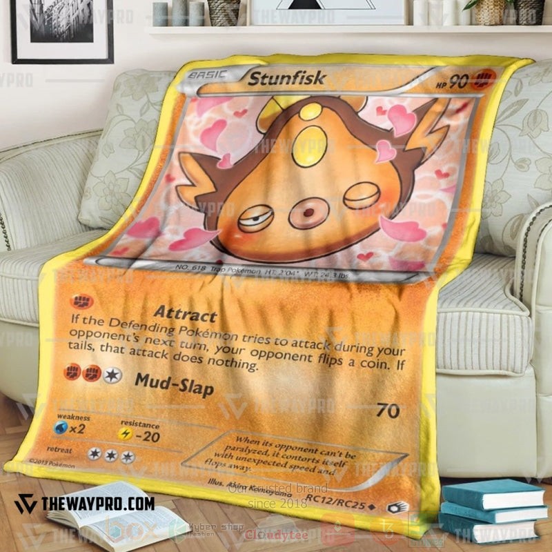 TOP Pokemon Anime Stunfisk Legendary Treasures Soft Blanket 6
