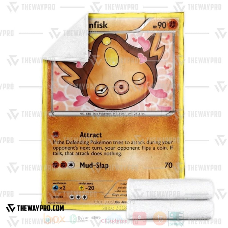 TOP Pokemon Anime Stunfisk Legendary Treasures Soft Blanket 3 TOP Pokemon Anime Stunfisk Legendary Treasures Soft Blanket - Image 3