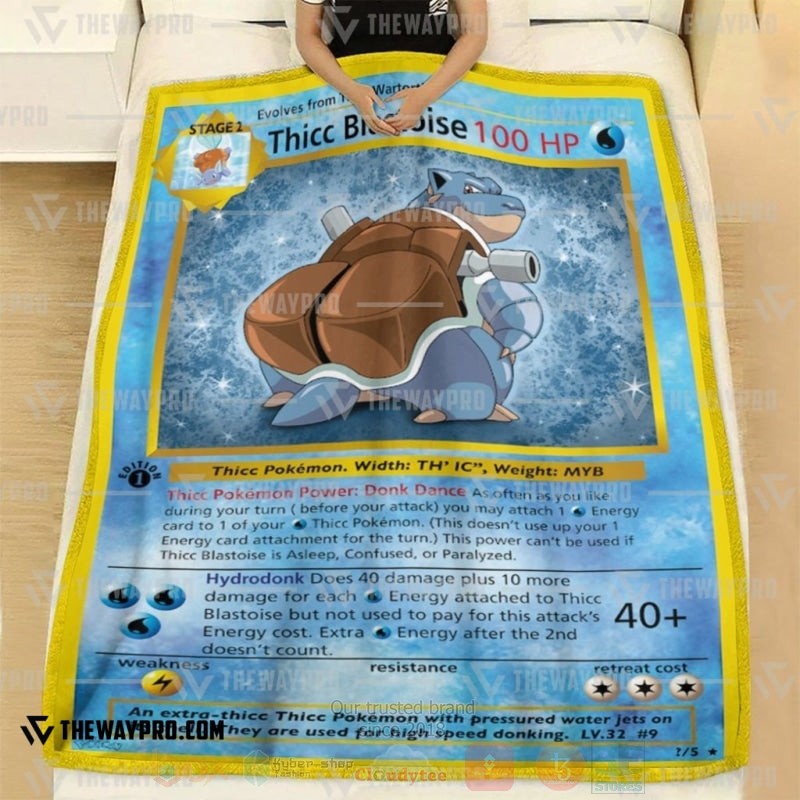 TOP Pokemon Anime Thicc Blastoise Soft Blanket 2 TOP Pokemon Anime Thicc Blastoise Soft Blanket - Image 2