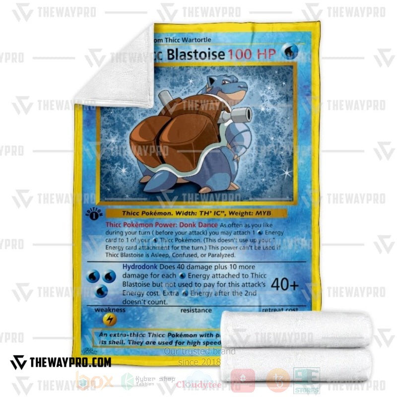TOP Pokemon Anime Thicc Blastoise Soft Blanket 3 TOP Pokemon Anime Thicc Blastoise Soft Blanket - Image 3
