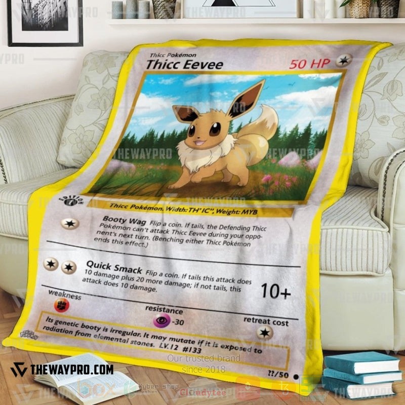 TOP Pokemon Anime Thicc Eevee Soft Blanket 7