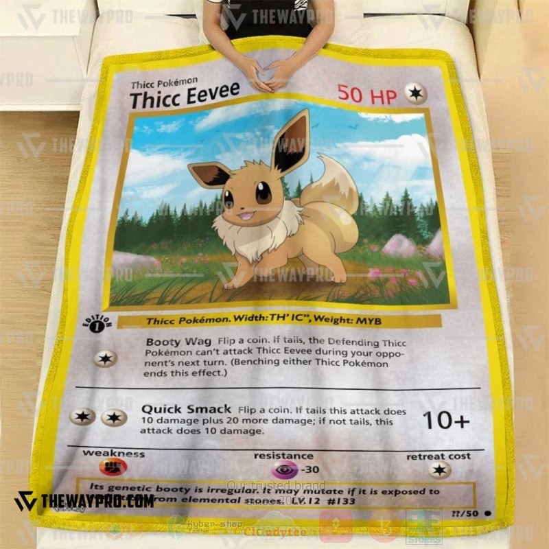 TOP Pokemon Anime Thicc Eevee Soft Blanket 2 TOP Pokemon Anime Thicc Eevee Soft Blanket - Image 2