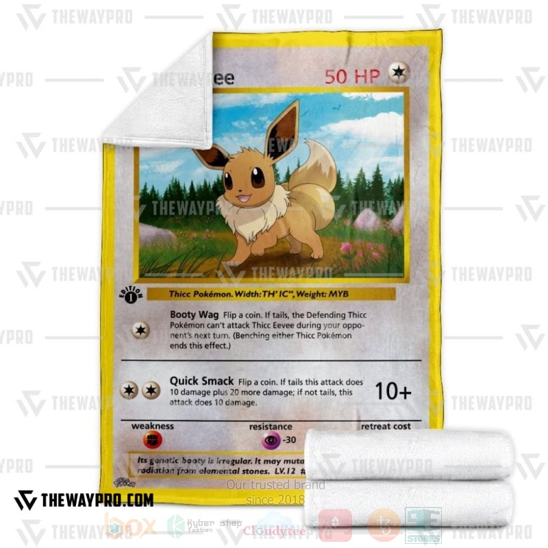 TOP Pokemon Anime Thicc Eevee Soft Blanket 3 TOP Pokemon Anime Thicc Eevee Soft Blanket - Image 3