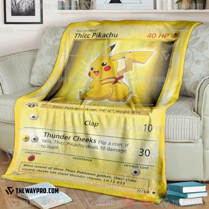 TOP Pokemon Anime Thicc Pikachu Soft Blanket 12
