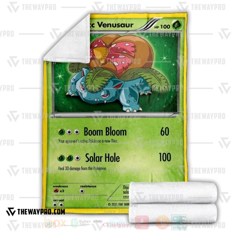 TOP Pokemon Anime Thicc Venusaur Soft Blanket 3 TOP Pokemon Anime Thicc Venusaur Soft Blanket - Image 3
