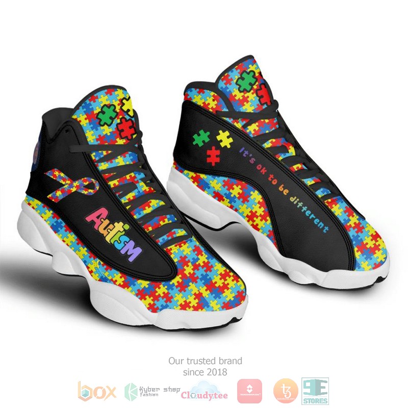 HOT Autism Awareness colorfull Air Jordan 13 sneakers 2