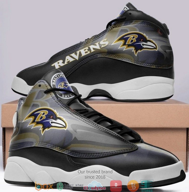 BEST Baltimore Ravens NFL Big logo Football Team Air Jordan 13 Sneaker 2