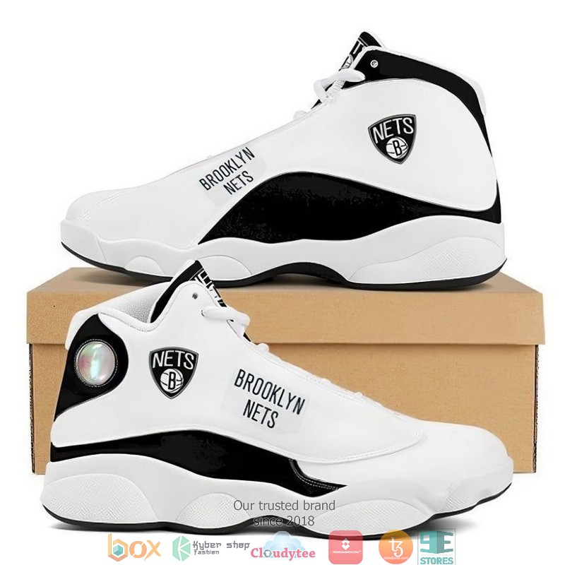BEST Brooklyn Nets Football NBA team big logo Air Jordan 13 Sneaker 3