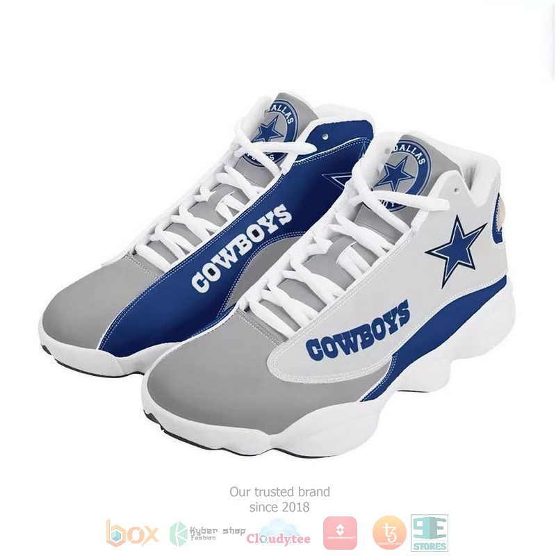 HOT Dallas Cowboys Football NFL grey blue Air Jordan 13 sneakers 2