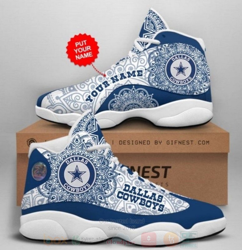 TOP Dallas Cowboys NFL Mandala Custom Name Jordan 13 Retro