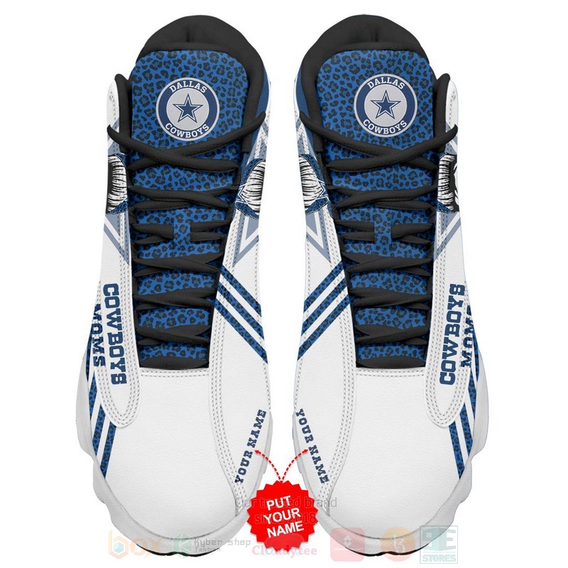 TOP Dallas Cowboys NFL Skull Football Custom Name Jordan 13 Retro