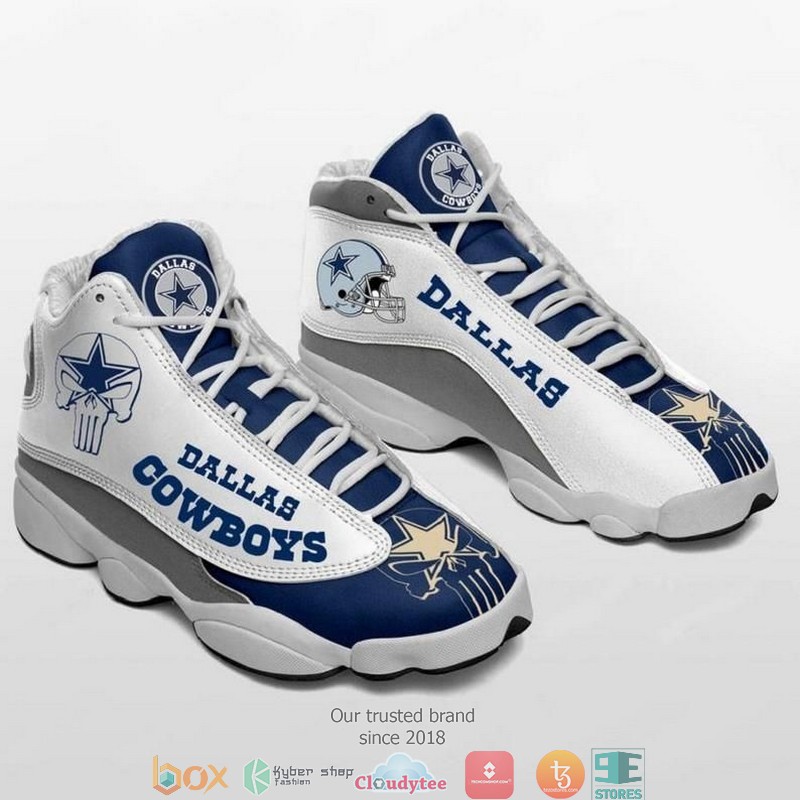 BEST Dallas Cowboys NFL Skull big logo Football Team Air Jordan 13 Sneaker 3