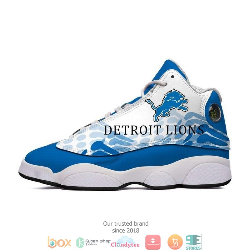 BEST Detroit Lions blue sports NFL colorful Big logo Air Jordan 13 Sneaker 2