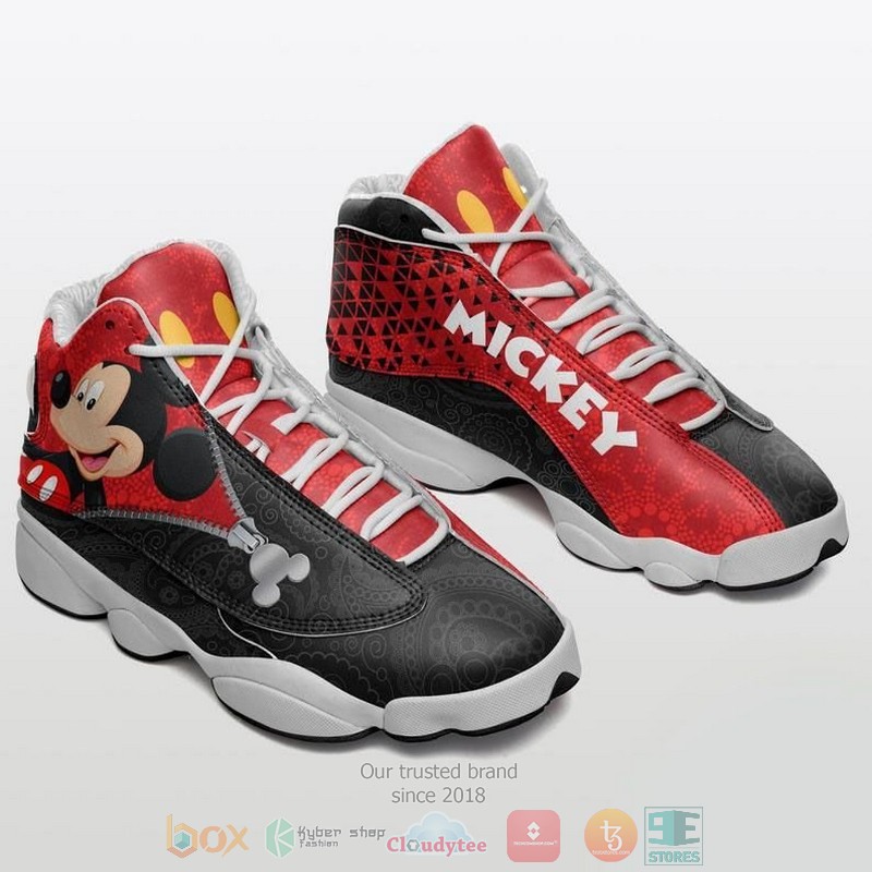 HOT Mickey Mouse grey black Air Jordan 13 sneakers 5