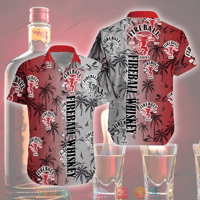 Fireball Whisky Coconut 3D Hawaiian Shirt Shirt 6
