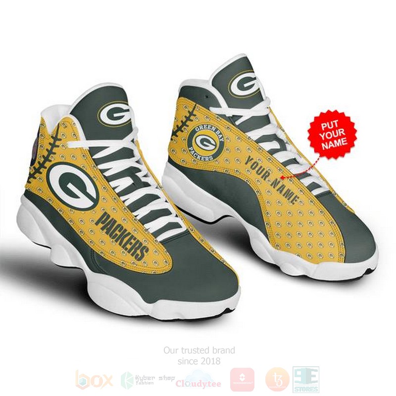 TOP Green Bay Packers NFL Custom Name Jordan 13 Retro