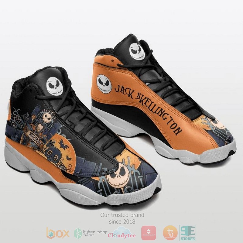 HOT Jack Skellington The Nightmare Cartoon black orange Air Jordan 13 sneakers 6