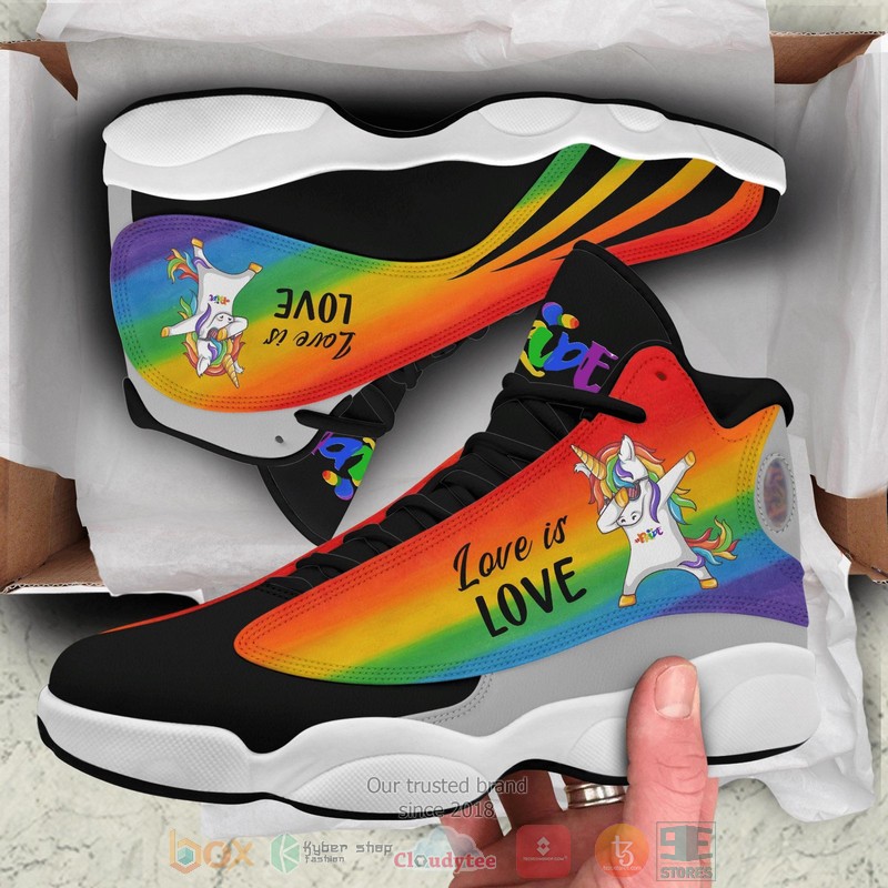 HOT LGBT Dabbing Unicorn Love is Love Air Jordan 13 sneakers 1