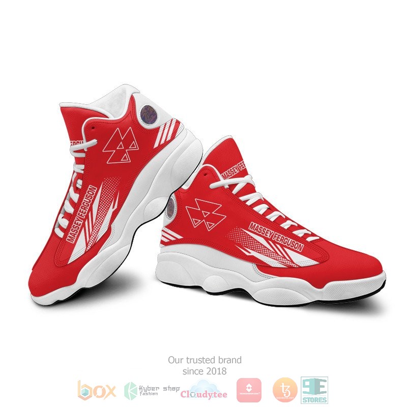 HOT Massey Ferguson red Air Jordan 13 sneakers 4
