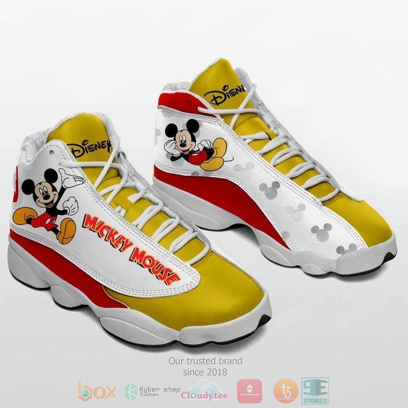 HOT Mickey mouse yellow white Air Jordan 13 sneakers 2
