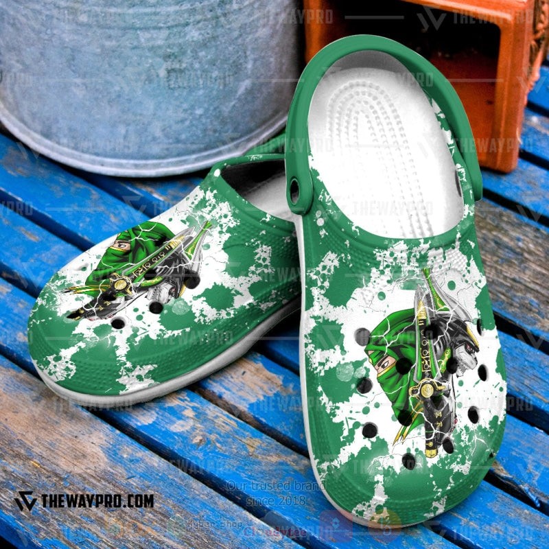 TOP Mighty Morphin Ninjetti Black Frog Ranger Crocs Shoes 6