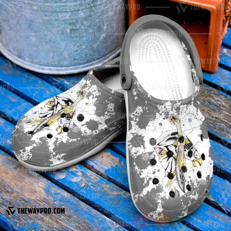 TOP Mighty Morphin Ninjetti White Falcon Ranger Crocs Shoes 1