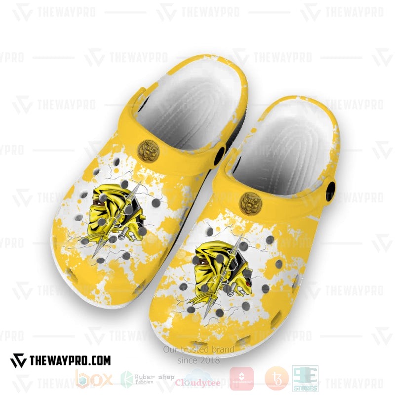 TOP Mighty Morphin Ninjetti Yellow Bear Ranger Crocs Shoes 11