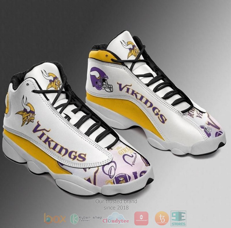 HOT Minnesota Vikings NFL logo Football Team Air Jordan 13 sneakers 2