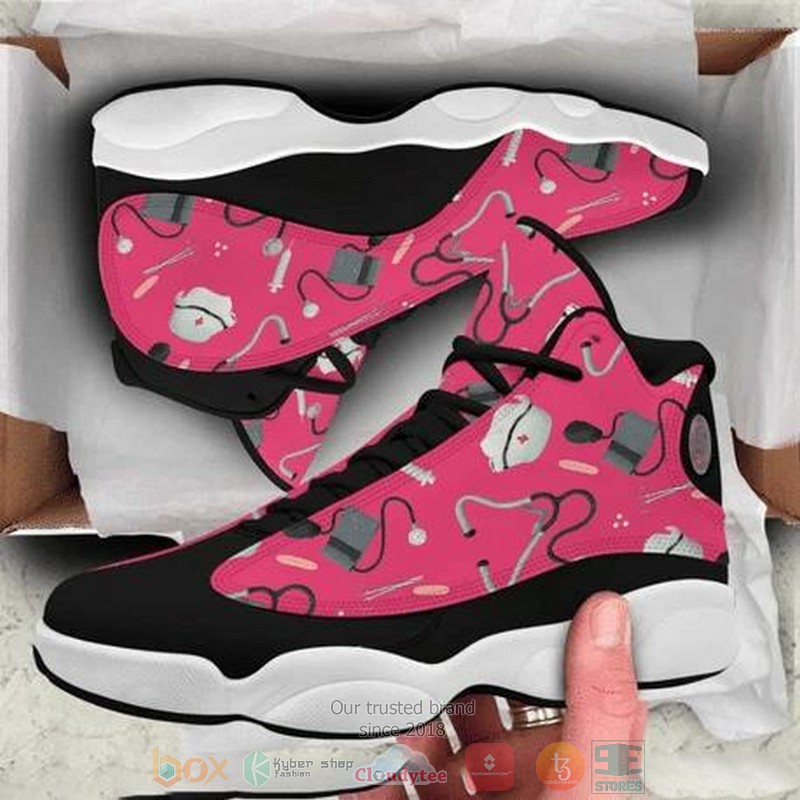 HOT Nurse Tool parttern pink black Air Jordan 13 sneakers 1