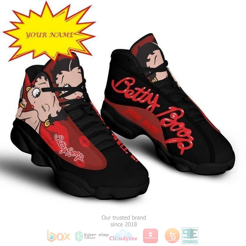 HOT Personalized Betty Boop custom red black Air Jordan 13 sneakers 3