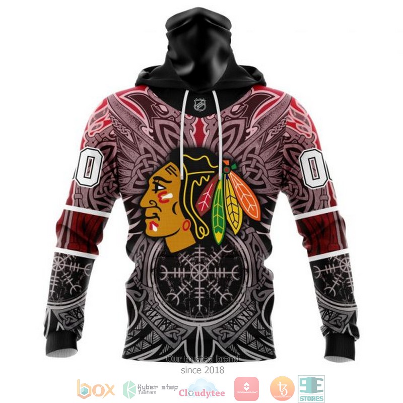 HOT Chicago Blackhawks NHL Norse Viking Symbols custom Personalized 3D shirt, hoodie 4