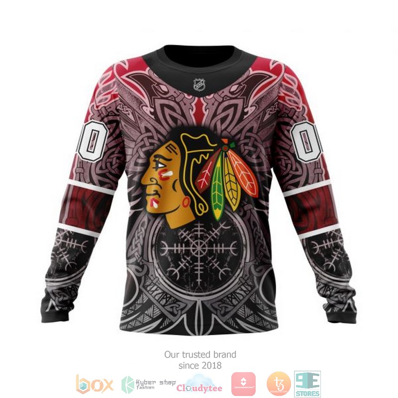 HOT Chicago Blackhawks NHL Norse Viking Symbols custom Personalized 3D shirt, hoodie 14