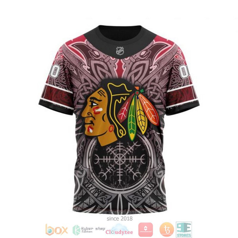 HOT Chicago Blackhawks NHL Norse Viking Symbols custom Personalized 3D shirt, hoodie 16