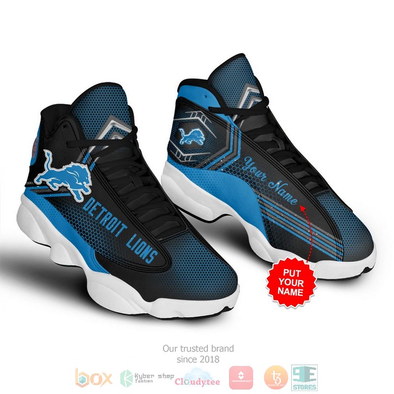 HOT Personalized Detroit Lions NFL Football custom Air Jordan 13 sneakers 2