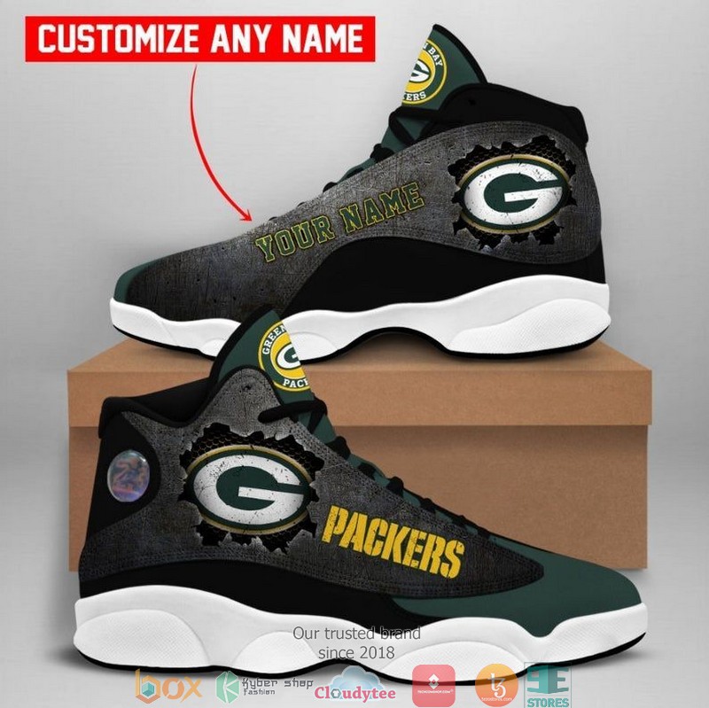 BEST Green Bay Packers NFL big logo Football Team Personalized Air Jordan 13 Sneaker 6