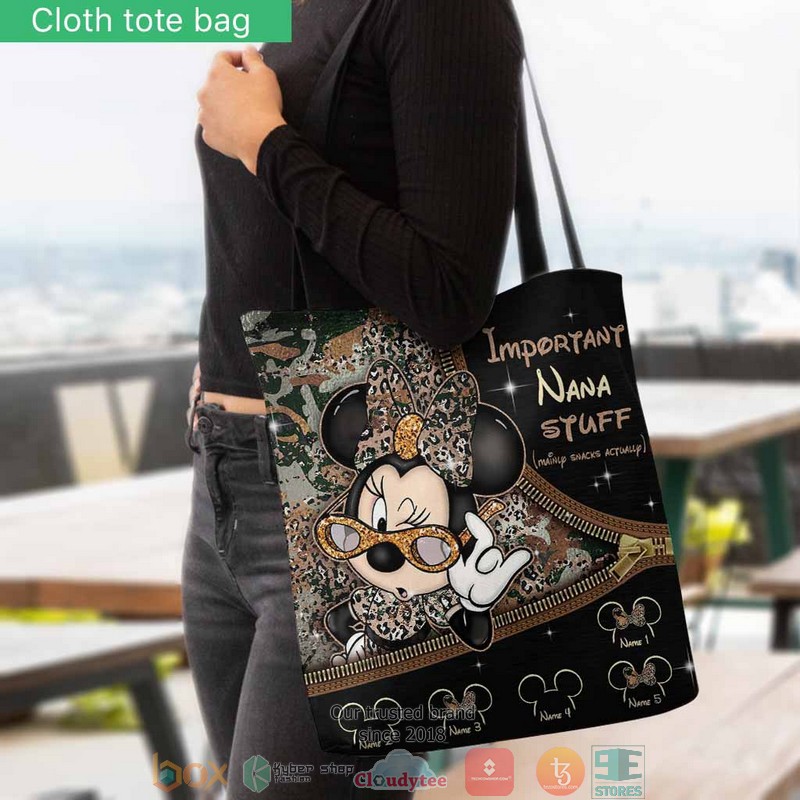 Minne Mouse Important Nana Stuff Personalized Tote bag 4