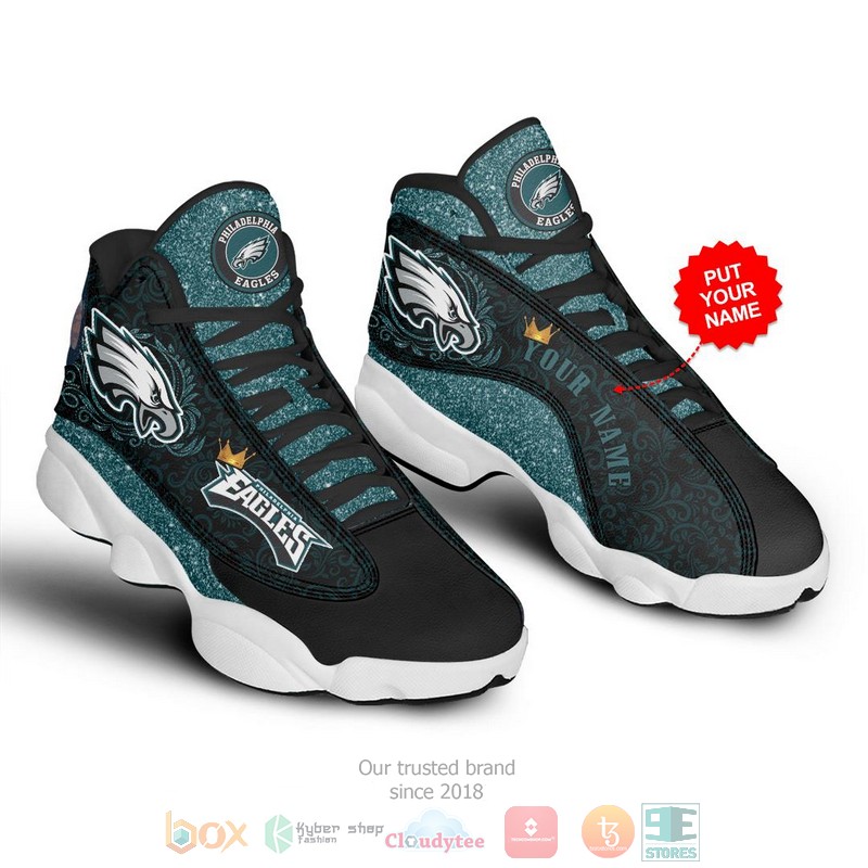 HOT Personalized Philadelphia Eagles NFL Football custom Air Jordan 13 sneakers 3