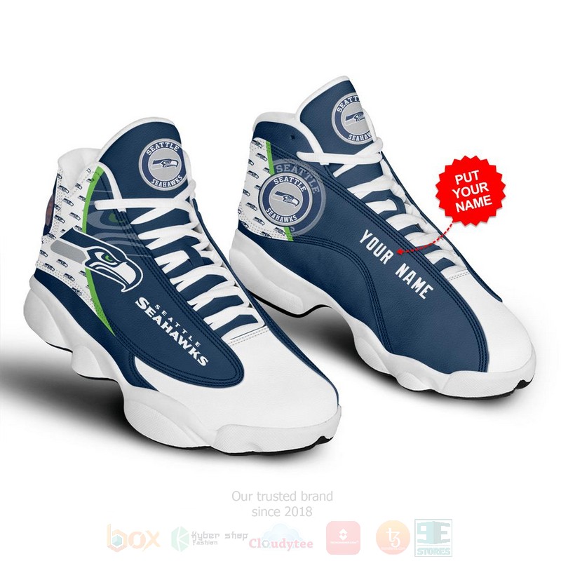 TOP Seattle Seahawks Football NFL Custom Name Jordan 13 Retro
