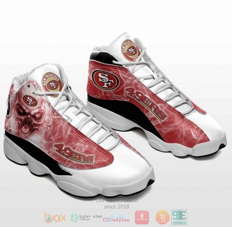 HOT Skull smoke San Francisco 49ers NFL Football Team Air Jordan 13 sneakers 3