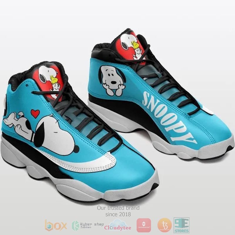 HOT Snoopy cyan Air Jordan 13 sneakers 2