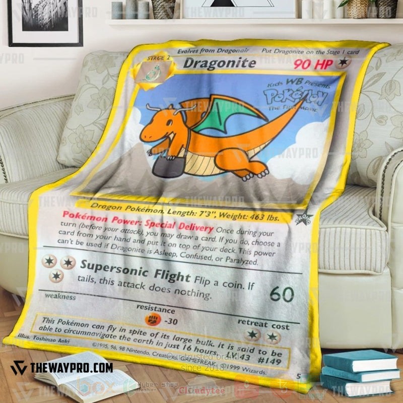 TOP Pokemon Anime Dragonite Soft Blanket 4 TOP Pokemon Anime Dragonite Soft Blanket - Image 4