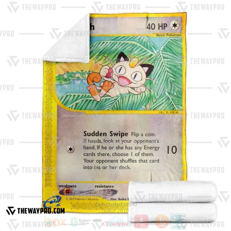 TOP Pokemon Anime Meowth Skyridge Soft Blanket 2 TOP Pokemon Anime Meowth Skyridge Soft Blanket - Image 2