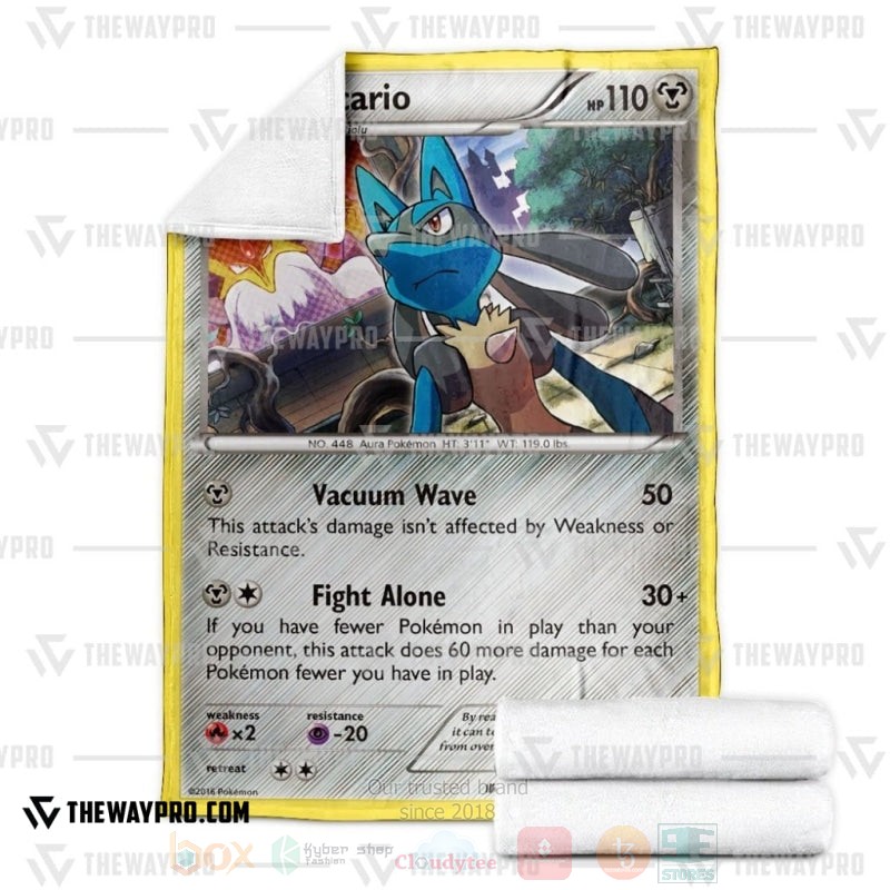 TOP Pokemon Anime Lucario XY Fates Collide Soft Blanket 2 TOP Pokemon Anime Lucario XY Fates Collide Soft Blanket - Image 2