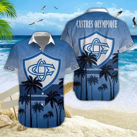 Castres Olympique palm tree Hawaiian Shirt 5
