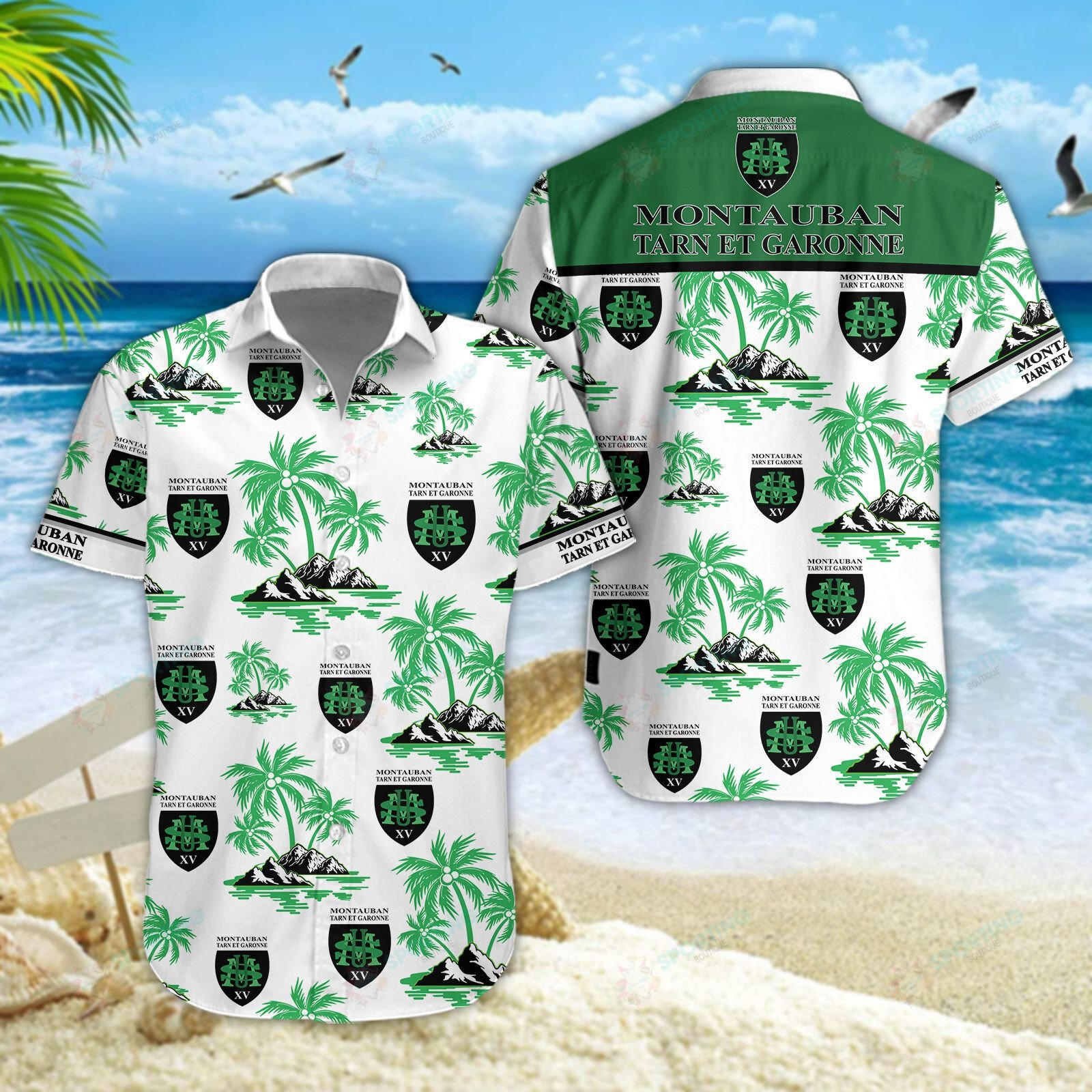 US Montauban 3D Hawaiian Shirt, Shorts 5