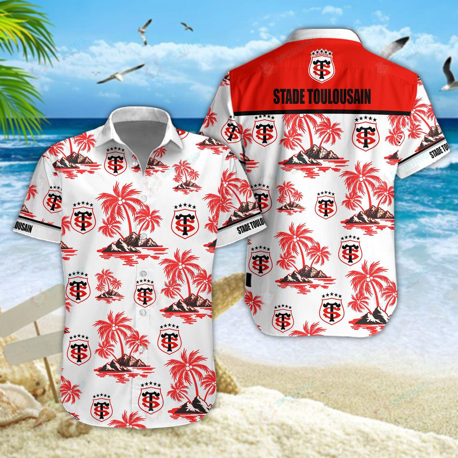 Stade Toulousain 3D Hawaiian Shirt, Shorts 4