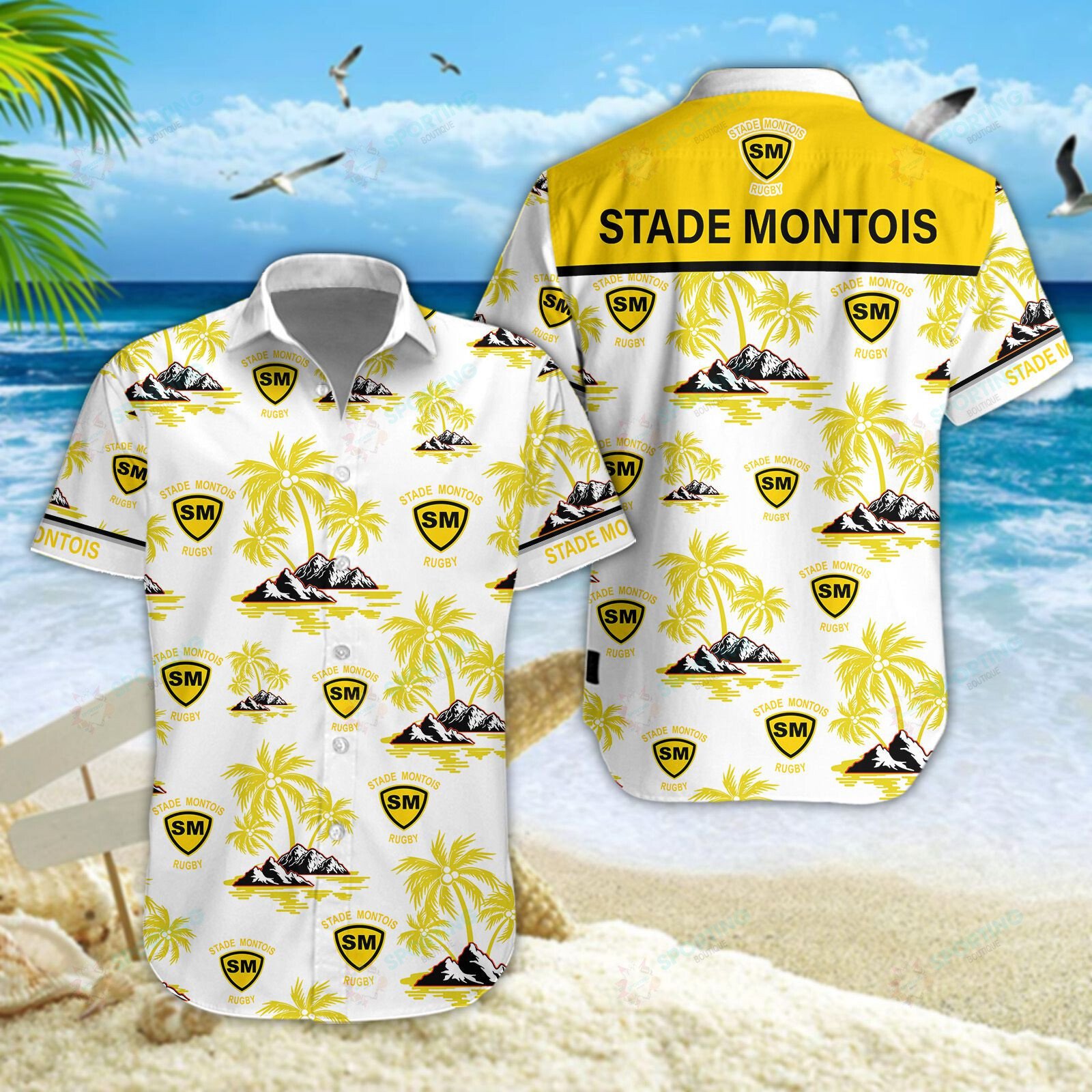 Stade Montois Rugby 3D Hawaiian Shirt, Shorts 5