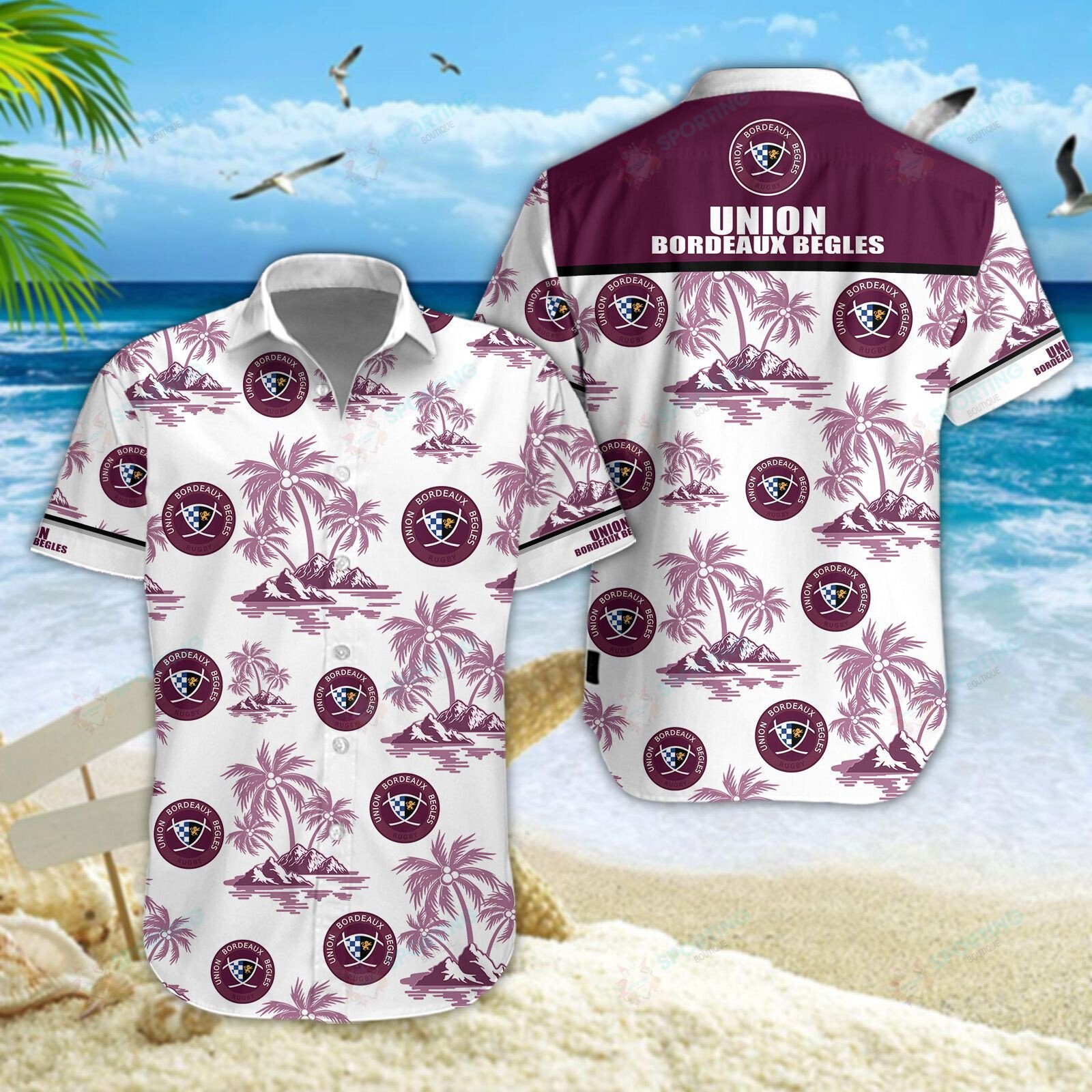 Union Bordeaux Begles 3D Hawaiian Shirt, Shorts 4