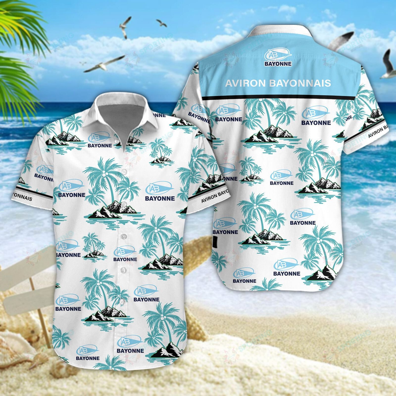 Aviron Bayonnais 3D Hawaiian Shirt, Shorts 4